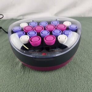 Remington H5600 Ionic Conditioning Hair Setter 20 Velvet Rollers Purple Pink